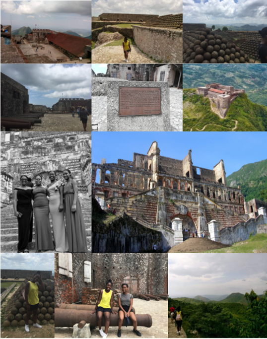 Laurie pictured at various monuments and fortresses in Haitie