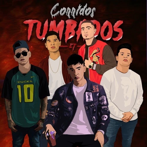 Group of Corridos Tumbados singers, digitally drawn