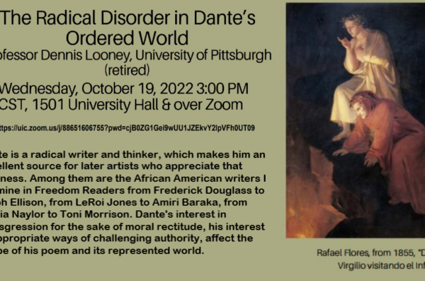 The Radical Disorder in Dante's Ordered World advertising flyer