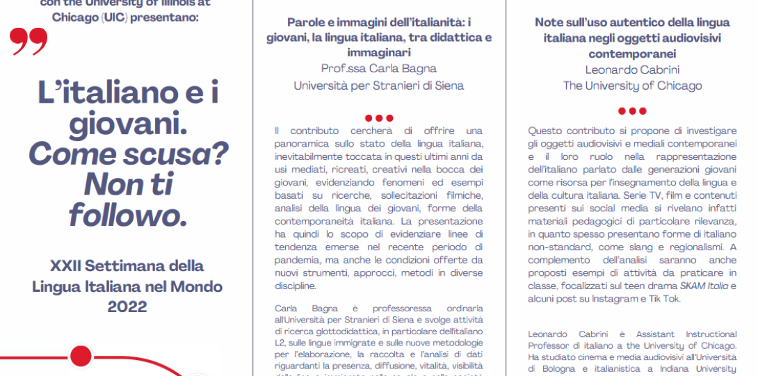 Information for Italian workshop on language pedagogy