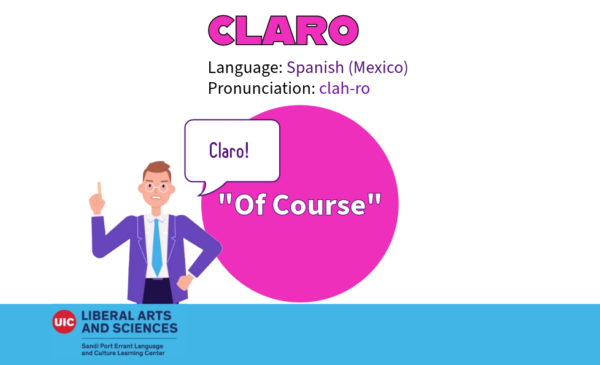 Claro, from Mexican Spanish. Meaning 
