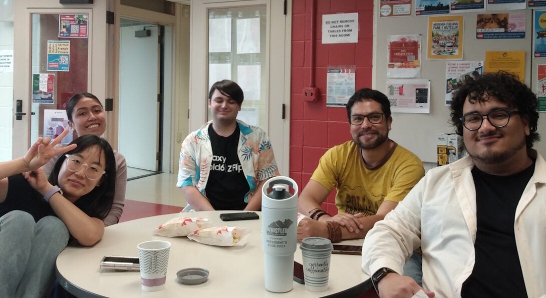 Students at Portuguese Conversation Hour