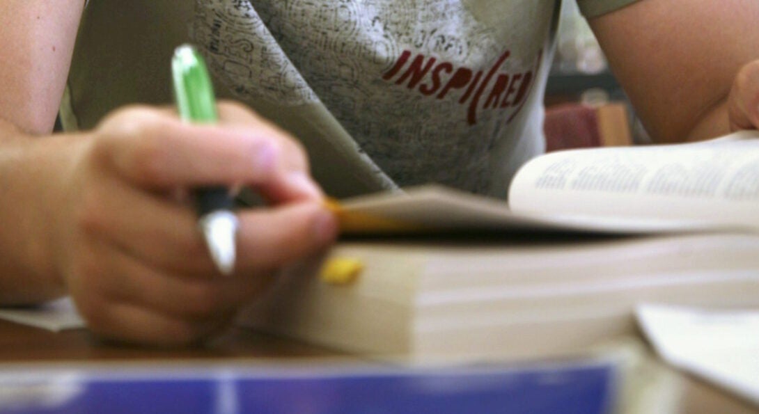 A student reading