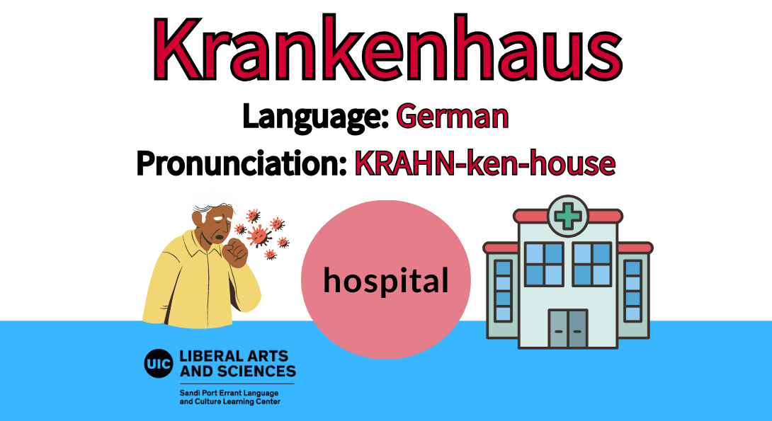 Krankenhaus, from German, hospital.