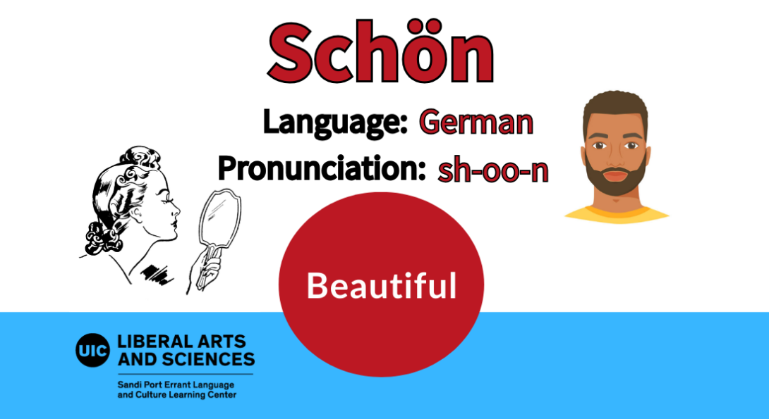 Schön, from German, beautiful