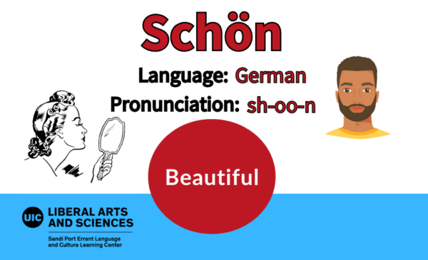 Schön, from German, beautiful